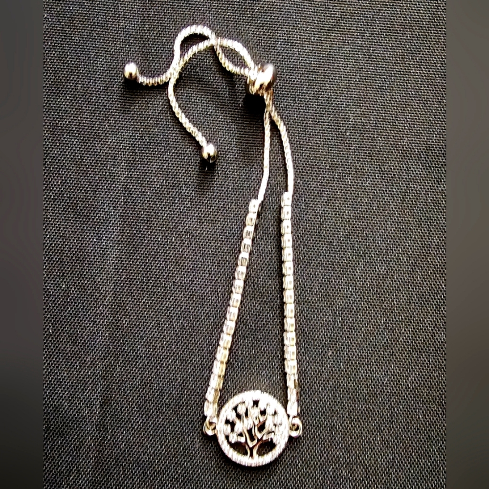 Tree of Life Bolo Bracelet Silver Plated